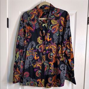 Colorful Paisley Button-Up Shirt